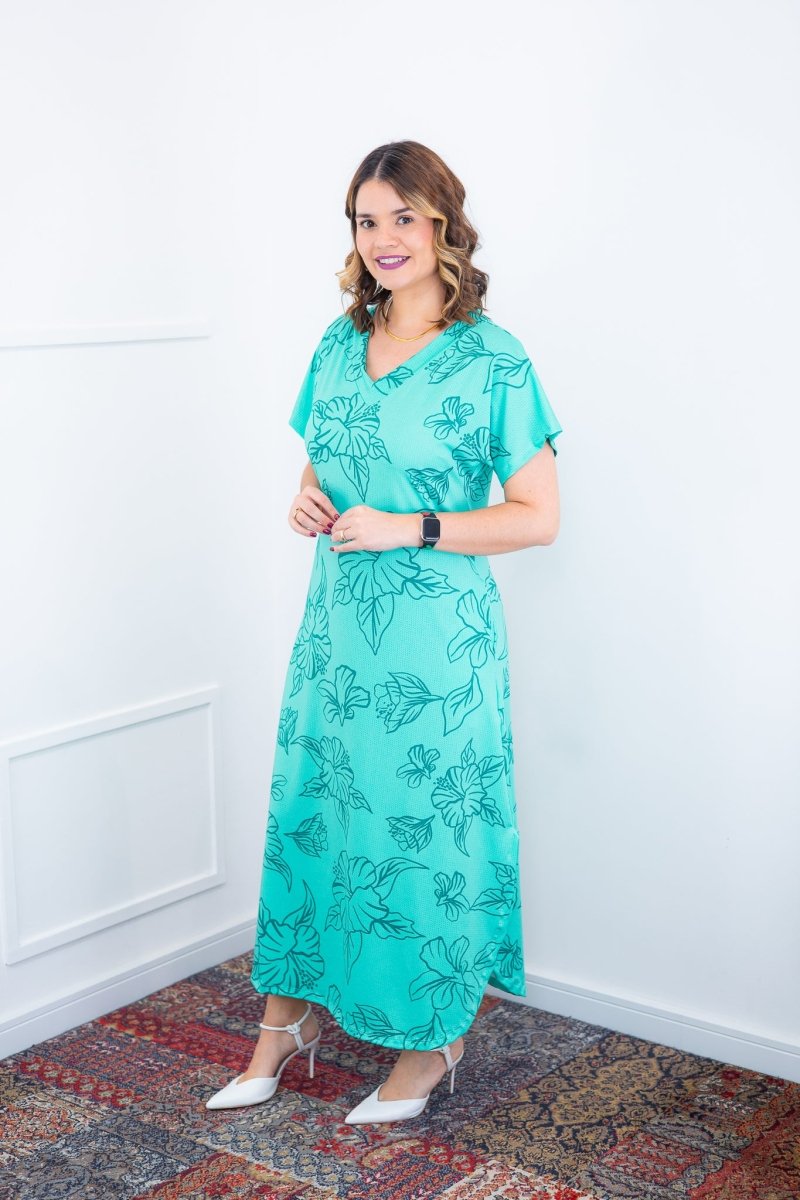 Vestido Antonella – Decote V com Fendas Laterais em Malha Confort Deluxe