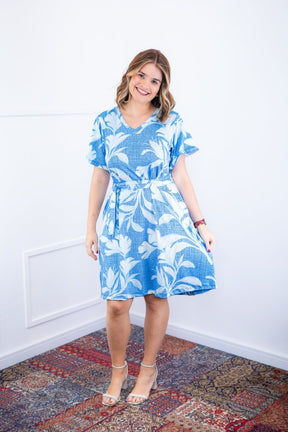 Vestido Letícia – Midi com Gola V em Malha Confort Deluxe