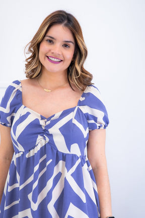 Vestido Longo Cecília – Manga Ciganinha em Viscolinho com Bolsos Laterais