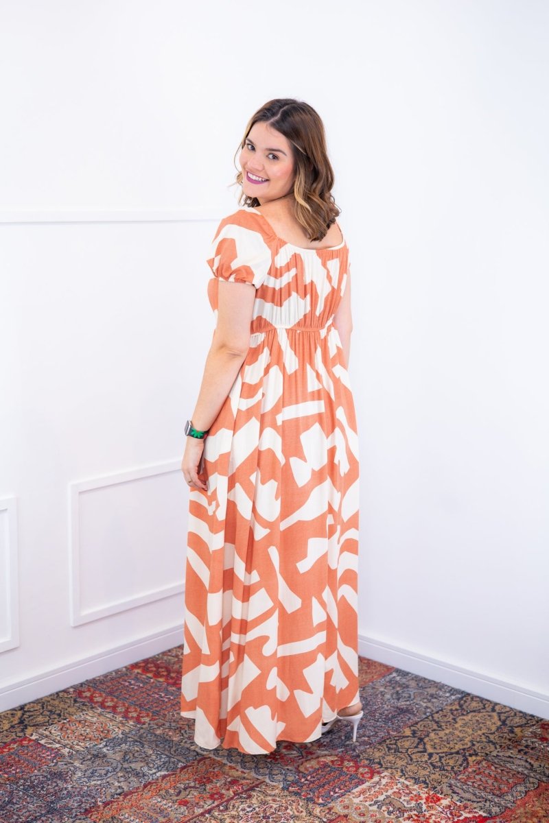 Vestido Longo Cecília – Manga Ciganinha em Viscolinho com Bolsos Laterais