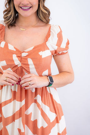 Vestido Longo Cecília – Manga Ciganinha em Viscolinho com Bolsos Laterais