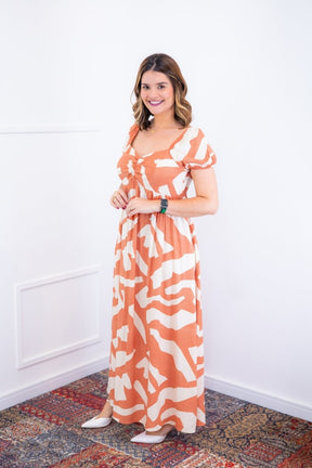 Vestido Longo Cecília – Manga Ciganinha em Viscolinho com Bolsos Laterais