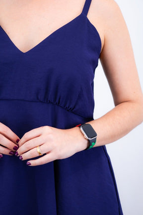 Vestido Malu – Alça Ajustável em Viscose Marrant com Saia Evasê e Bolsos