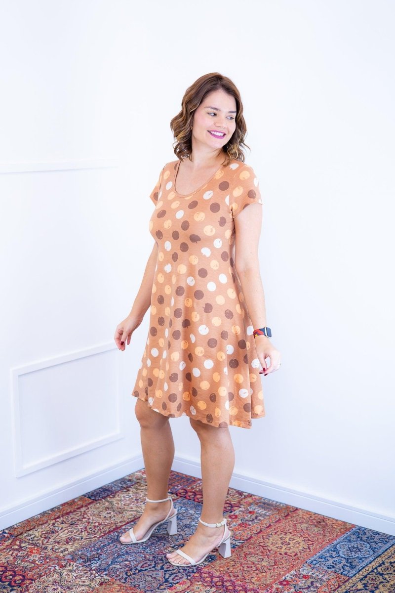 Vestido Melissa - Gola Redonda Acinturado em Viscolycra Aquarela