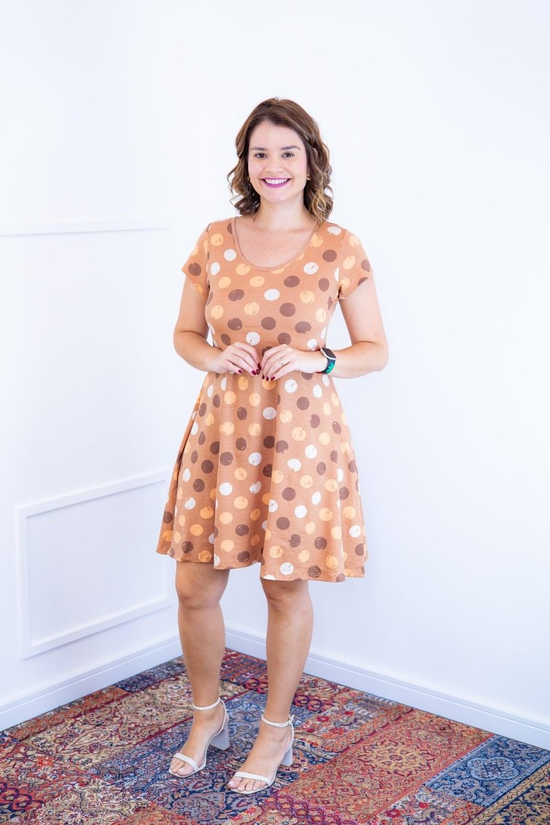 Vestido Melissa - Gola Redonda Acinturado em Viscolycra Aquarela