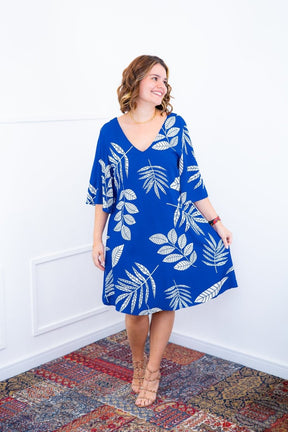 Vestido Sabrina - Decote V Manga Morcego em Viscolinho