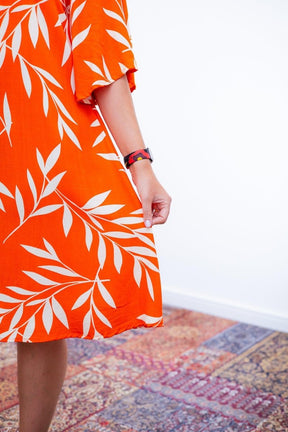 Vestido Sabrina - Decote V Manga Morcego em Viscolinho