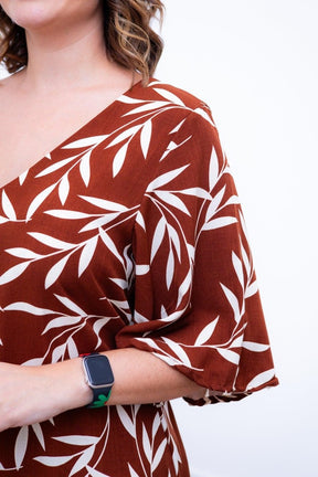 Vestido Sabrina - Decote V Manga Morcego em Viscolinho