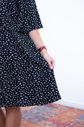 Vestido Sabrina - Decote V Manga Morcego em Viscolinho