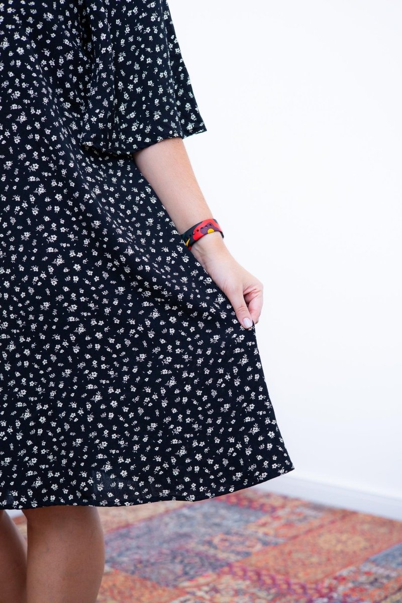 Vestido Sabrina - Decote V Manga Morcego em Viscolinho