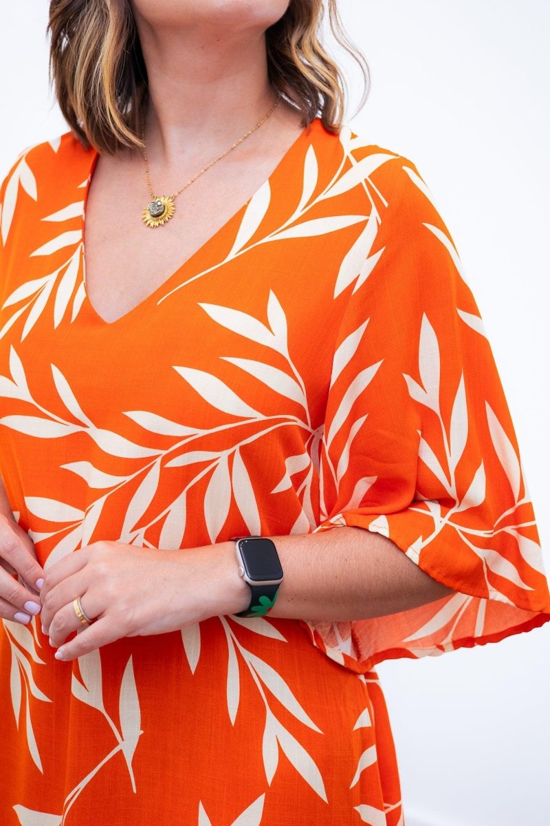 Vestido Sabrina - Decote V Manga Morcego em Viscolinho