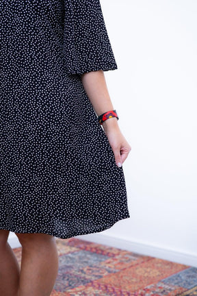 Vestido Sabrina - Decote V Manga Morcego em Viscolinho