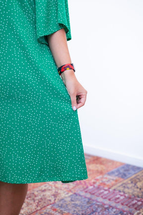 Vestido Sabrina - Decote V Manga Morcego em Viscolinho