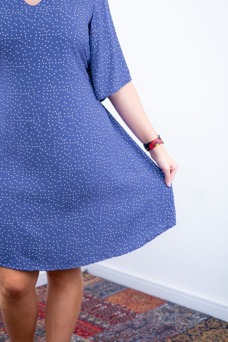 Vestido Sabrina - Decote V Manga Morcego em Viscolinho