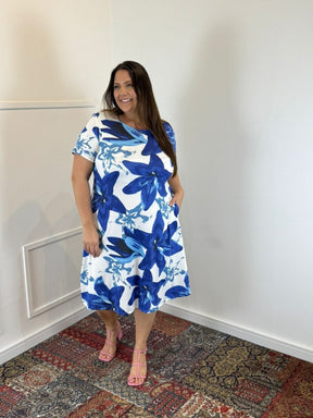 Vestido Sara - Malha Confort Deluxe Midi com Mangas e Bolsos