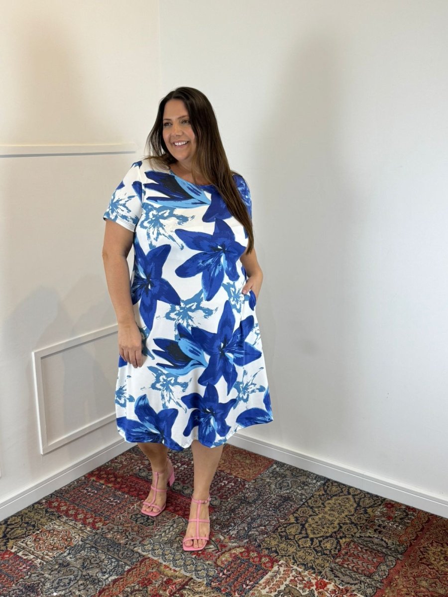 Vestido Sara - Malha Confort Deluxe Midi com Mangas e Bolsos