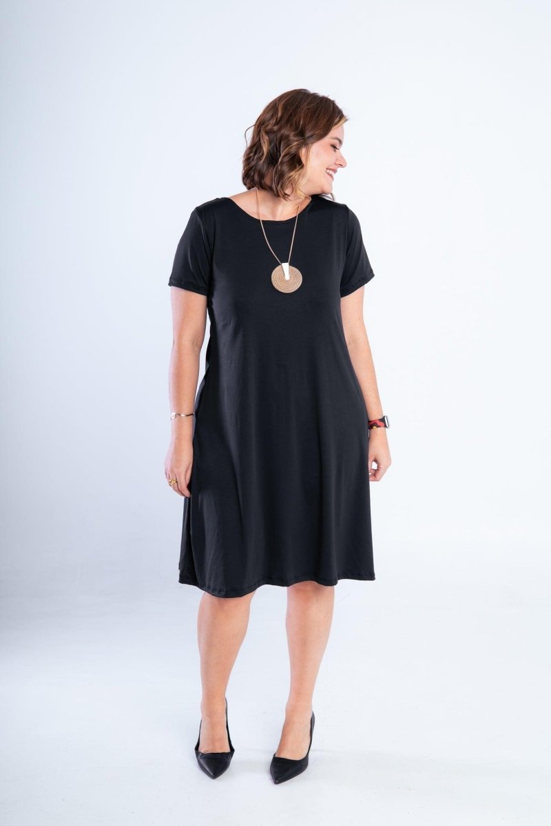 Vestido Sara - Malha Confort Midi com Manga