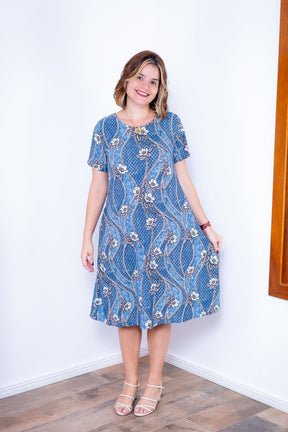 Vestido Sara - Malha Confort Midi com Manga