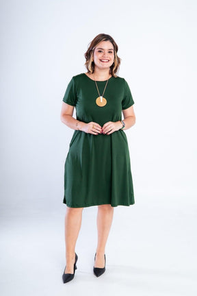 Vestido Sara - Malha Confort Midi com Manga