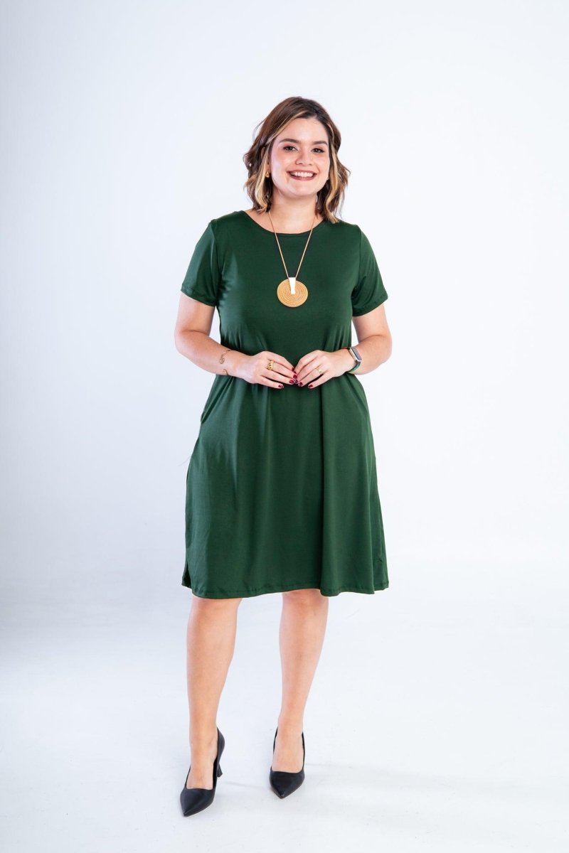 Vestido Sara - Malha Confort Midi com Manga