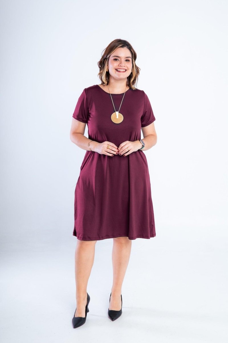 Vestido Sara - Malha Confort Midi com Manga