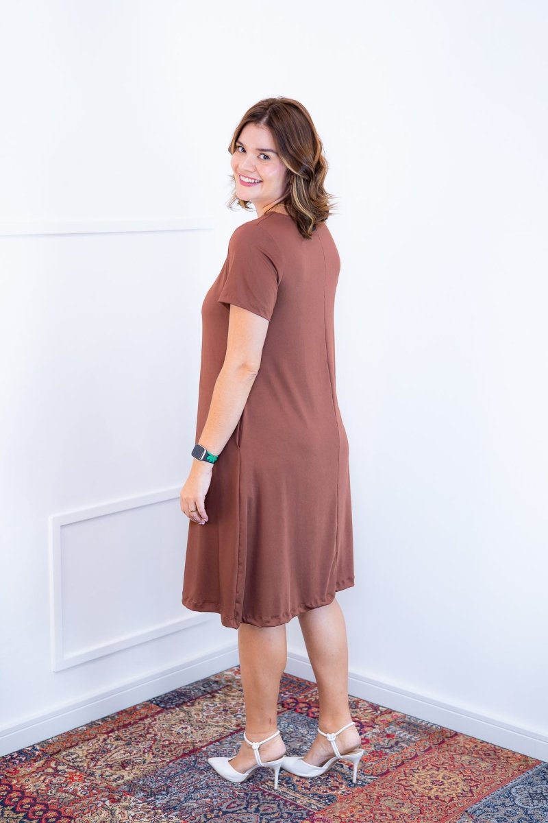 Vestido Sara - Malha Confort Midi com Manga