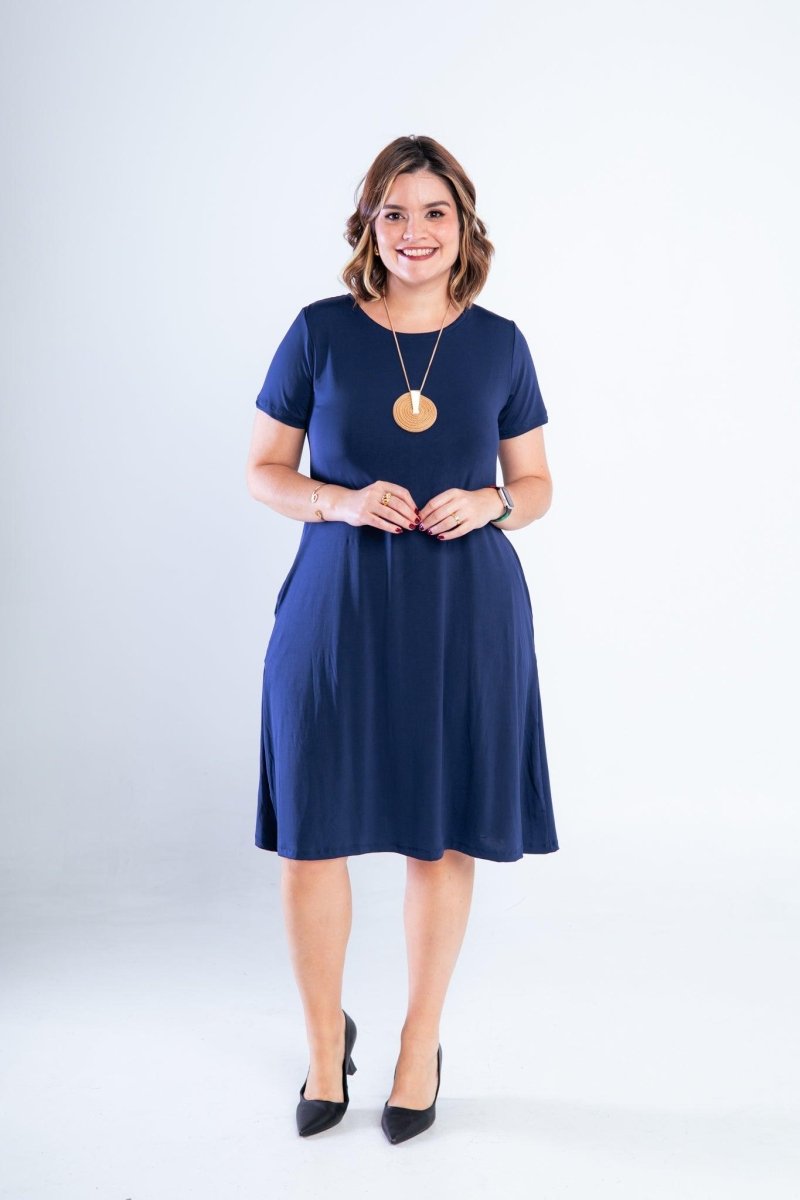 Vestido Sara - Malha Confort Midi com Manga