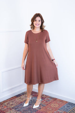 Vestido Sara - Malha Confort Midi com Manga
