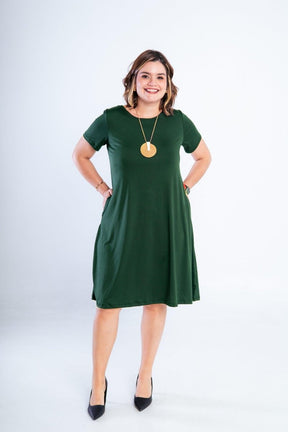 Vestido Sara - Malha Confort Midi com Manga