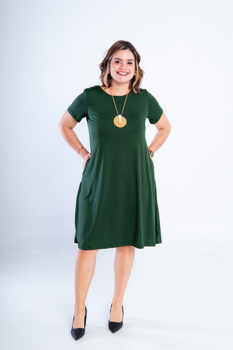 Vestido Sara - Malha Confort Midi com Manga