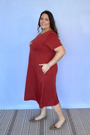 Vestido Sara - Malha Confort Midi com Manga