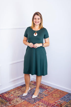 Vestido Sara - Malha Confort Midi com Manga