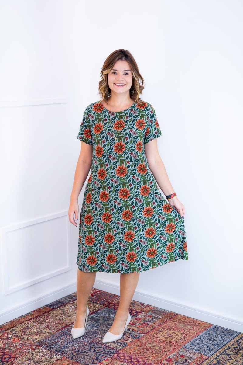 Vestido Sara - Malha Confort Midi com Manga