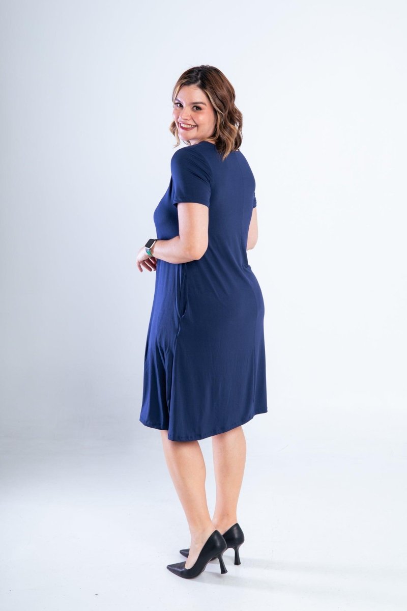 Vestido Sara - Malha Confort Midi com Manga