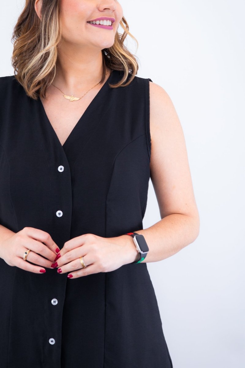 Vestido Vanessa – Midi Regata Ajustável em Viscose Marrant