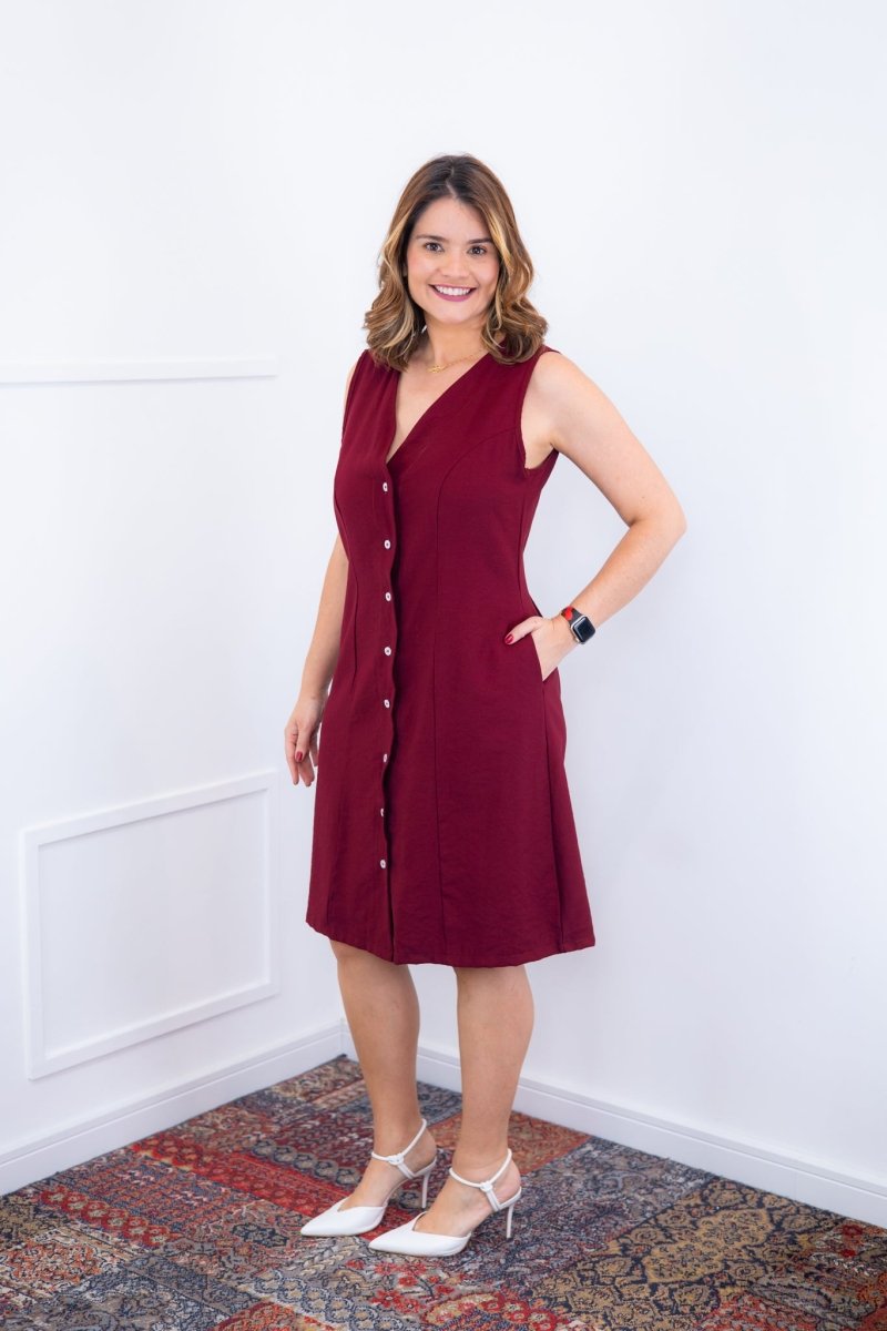 Vestido Vanessa – Midi Regata Ajustável em Viscose Marrant