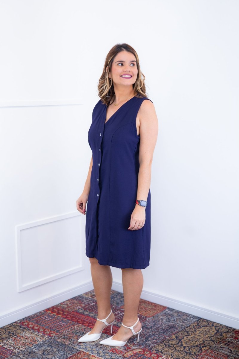 Vestido Vanessa – Midi Regata Ajustável em Viscose Marrant