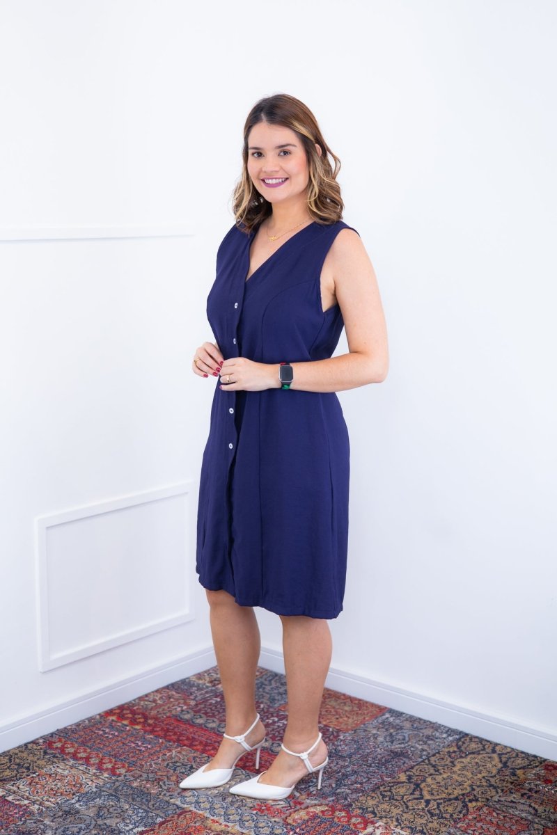 Vestido Vanessa – Midi Regata Ajustável em Viscose Marrant