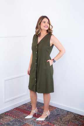 Vestido Vanessa – Midi Regata Ajustável em Viscose Marrant