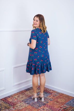 Vestido Verona - Babado Gola V e Manga Curta