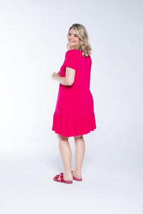 Vestido Verona - Babado Gola V e Manga Curta