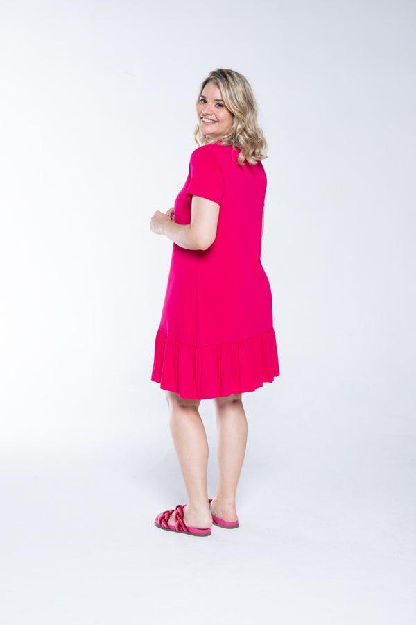 Vestido Verona - Babado Gola V e Manga Curta