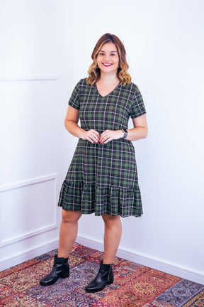 Vestido Verona - Babado Gola V e Manga Curta