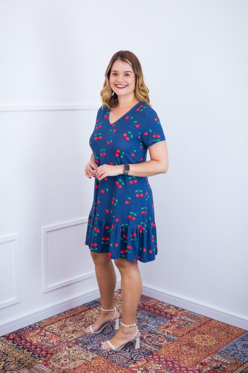 Vestido Verona - Babado Gola V e Manga Curta