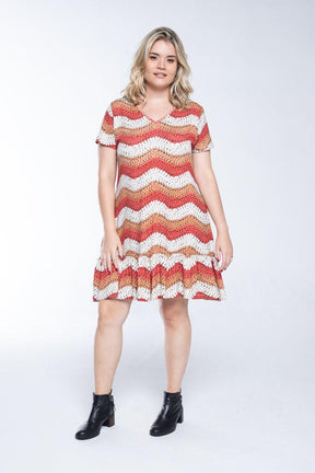 Vestido Verona - Babado Gola V e Manga Curta