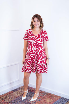 Vestido Verona - Babado Gola V e Manga Curta