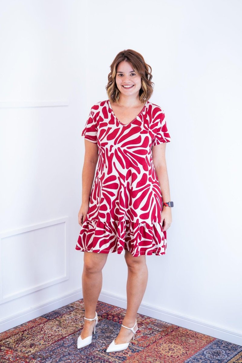 Vestido Verona - Babado Gola V e Manga Curta