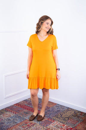 Vestido Verona - Babado Gola V e Manga Curta