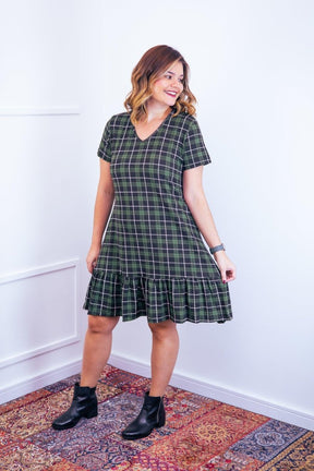 Vestido Verona - Babado Gola V e Manga Curta