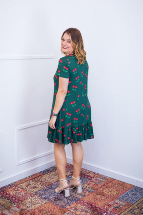 Vestido Verona - Babado Gola V e Manga Curta